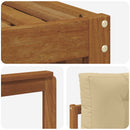 Udendørs sofagruppe med pude 7 pcs Naturlig og Beige