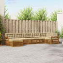 Udendørs sofagruppe med pude 7 pcs Naturlig og Beige