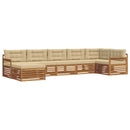 Udendørs sofagruppe med pude 7 pcs Naturlig og Beige