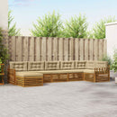 Udendørs sofagruppe med pude 7 pcs Naturlig og Beige