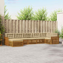 Udendørs sofagruppe med pude 7 pcs Naturlig og Beige