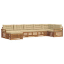 Udendørs sofagruppe med pude 7 pcs Naturlig og Beige