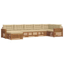 Udendørs sofagruppe med pude 7 pcs Naturlig og Beige