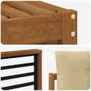 Udendørs sofagruppe med pude 7 pcs Naturlig og Beige