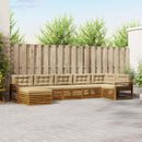 Udendørs sofagruppe med pude 7 pcs Naturlig og Beige