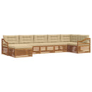 Udendørs sofagruppe med pude 7 pcs Naturlig og Beige