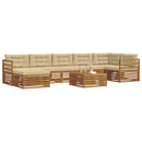 Udendørs sofagruppe med pude 8 pcs Naturlig og Beige