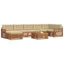 Udendørs sofagruppe med pude 8 pcs Naturlig og Beige