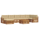 Udendørs sofagruppe med pude 8 pcs Naturlig og Beige