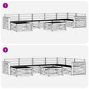 Udendørs sofagruppe 8 pcs Naturfarvet