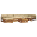 Udendørs sofagruppe med pude 8 pcs Naturlig og Beige