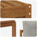 Sofasæt med pude 6 pcs Naturlig og Lys Grå Massivt Akacietræ
