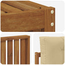 Sofasæt med pude 6 pcs Naturlig og Beige Massivt Akacietræ