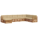 Udendørs sofagruppe med pude 8 pcs Naturlig og Beige