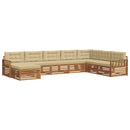 Udendørs sofagruppe med pude 8 pcs Naturlig og Beige