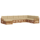 Udendørs sofagruppe med pude 8 pcs Naturlig og Beige