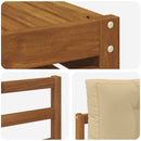 Udendørs sofagruppe 9 pcs Naturlig og Beige Massivt Akacietræ