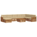 Udendørs sofagruppe 9 pcs Naturlig og Beige Massivt Akacietræ