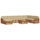 Udendørs sofagruppe 9 pcs Naturlig og Beige Massivt Akacietræ