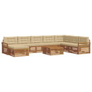 Udendørs sofagruppe 9 pcs Naturlig og Beige Massivt Akacietræ