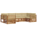 Udendørs sofagruppe med pude 6 pcs Naturlig og Beige