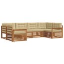 Udendørs sofagruppe med pude 6 pcs Naturlig og Beige