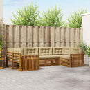 Udendørs sofagruppe med pude 6 pcs Naturlig og Beige