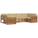 Udendørs sofagruppe med pude 6 pcs Naturlig og Beige