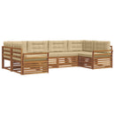Udendørs sofagruppe med pude 6 pcs Naturlig og Beige