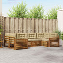 Udendørs sofagruppe med pude 6 pcs Naturlig og Beige