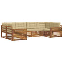 Udendørs sofagruppe med pude 6 pcs Naturlig og Beige