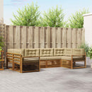 Udendørs sofagruppe med pude 6 pcs Naturlig og Beige