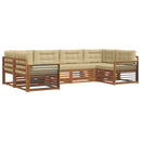 Udendørs sofagruppe med pude 6 pcs Naturlig og Beige
