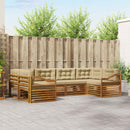 Udendørs sofagruppe med pude 6 pcs Naturlig og Beige