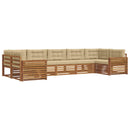 Udendørs sofagruppe med pude 7 pcs Naturlig og Beige