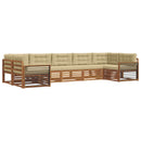 Udendørs sofagruppe med pude 7 pcs Naturlig og Beige