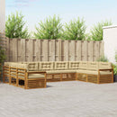 Udendørs sofagruppe 9 pcs Naturlig og Beige Massivt Akacietræ