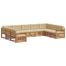 Udendørs sofagruppe 9 pcs Naturlig og Beige Massivt Akacietræ