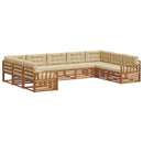 Udendørs sofagruppe 9 pcs Naturlig og Beige Massivt Akacietræ