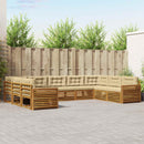 Udendørs sofagruppe 9 pcs Naturlig og Beige Massivt Akacietræ