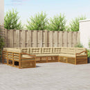 Udendørs sofagruppe 9 pcs Naturlig og Beige Massivt Akacietræ