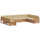 Udendørs sofagruppe 9 pcs Naturlig og Beige Massivt Akacietræ
