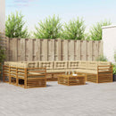 Udendørs sofagruppe 10 pcs Naturlig og Beige Massivt Akacietræ