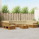 Udendørs sofagruppe 10 pcs Naturlig og Beige Massivt Akacietræ