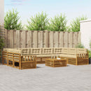 Udendørs sofagruppe 10 pcs Naturlig og Beige Massivt Akacietræ