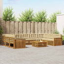 Udendørs sofagruppe 10 pcs Naturlig og Beige Massivt Akacietræ