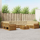 Udendørs sofagruppe 10 pcs Naturlig og Beige Massivt Akacietræ