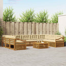 Udendørs sofagruppe 10 pcs Naturlig og Beige Massivt Akacietræ