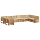 Sofasæt med pude 7 pcs Naturlig og Beige Massivt Akacietræ