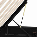 Opbevaringsseng med opbevaring Sort 183 x 213 cm Kunstlæder